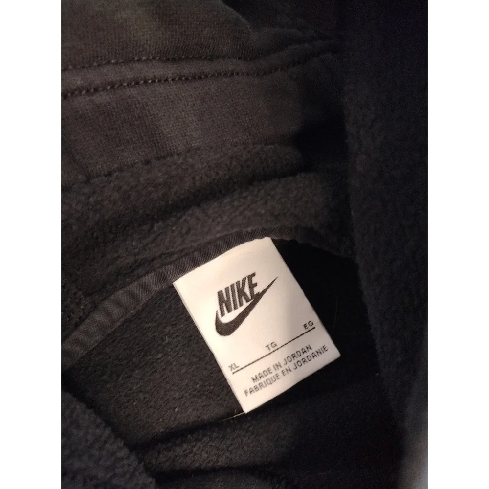Nike Kids Pullover‎ Hoodie Black White Logo Fleece Sweatshirt XL Boys Girls